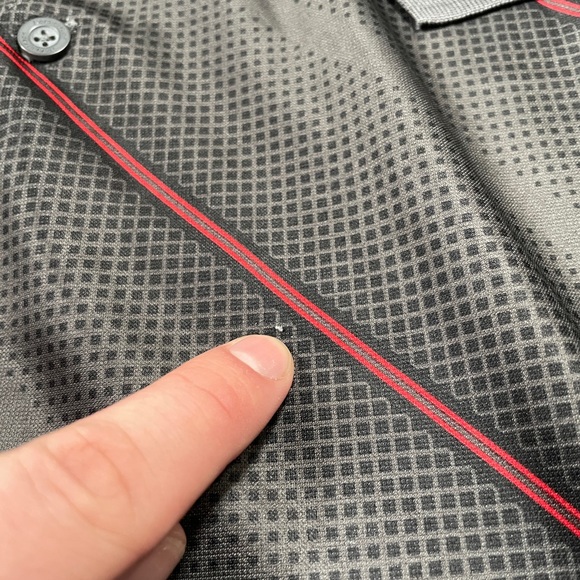 NordicTrack Dri Wicking Short Sleeve Gray & Red Striped Polo Shirt - Size XXL - Picture 5 of 5